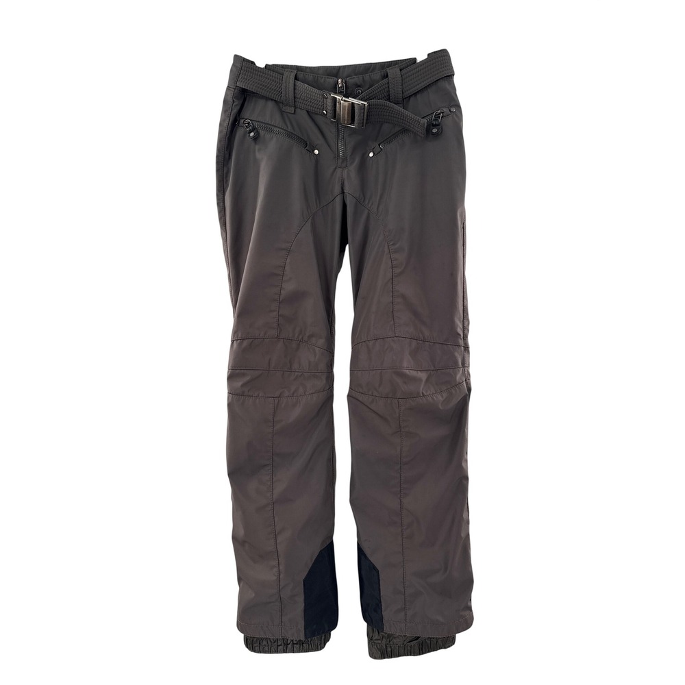 KRU Womens Japan Technical Ski Pants Olive Brown Belted Snow Trousers Size‎ M